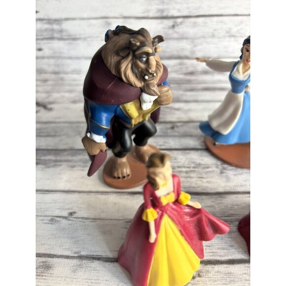 Disney Beauty And The Beast PVC Plastic Figurines Cake Toppers Toy Lot Of 6 - Picture 2 of 11